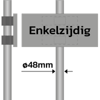 Beugel (2x) midden-achter paal ø48mm - Enkelzijdig uitgevoerd