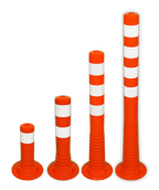 Balise flexible en plastique orange/blanc - Ø80mm