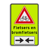 Verkeersbord RVV J24 - FLUOR (brom)fietsers met tekst