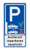 Verkeersbord - Achteruit inparkeren verplicht