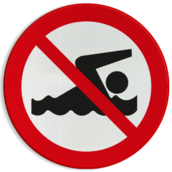 Verkeersbord - verboden te zwemmen