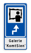 Routebord BW101 (blauw) - 1 pictogram met aanpasbare pijl en tekstvlak