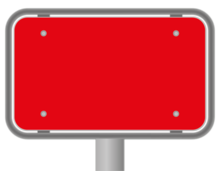 Brandkraan-paaltje met vlak bord 330x195mm - rood reflecterend klasse 1