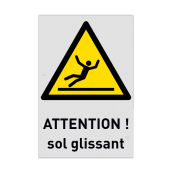 Autocollant ou panneau - W011 - Sol glissant