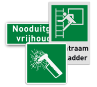 Nooduitgang / Vluchtroute bordjes