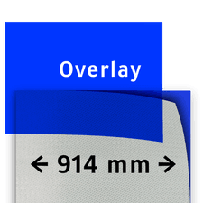 Transparant overlay blauw 914mm breed