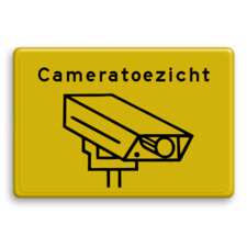 Informatiebord geel/zwart cameratoezicht - BP04