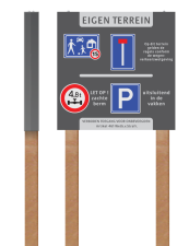 Informatiebord met houten palen | Park Meerlanden