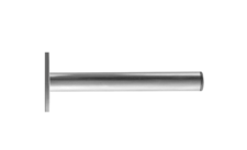 Muurbeugel RECHT Ø48 aluminium met schetsplaat