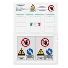 Informatiebord 457x640x35mm met vitrine aluminium met voorruit