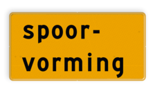 Tekstbord - OB605t - spoorvorming - Werk in uitvoering