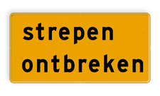 Tekstbord - OB603t - strepen ontbreken - Werk in uitvoering