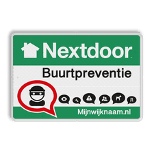 Nextdoor Buurtpreventie verkeersbord met wijknaam