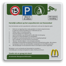 Informatiebord vierkant FC  Mc Donalds