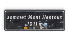 Reflecterende informatiebord sommet Mont Ventoux