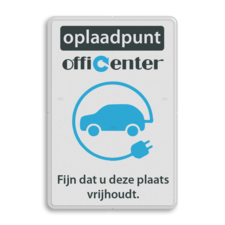 Parkeerbord voor Oplaadpunt met logo en eigen tekst