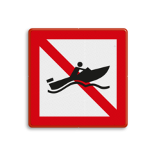 Scheepvaartbord BPR A.18 - Verboden voor snelle motorboten