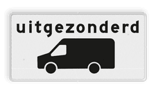 Verkeersbord RVV OB66 - Onderbord - Uitgezonderd transporter bus