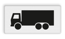 Verkeersbord RVV OB11 - Onderbord - Geldt alleen voor vrachtauto's
