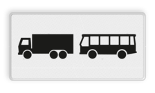 Verkeersbord RVV OB13 - Onderbord - Geldt alleen voor vrachtauto's en bussen