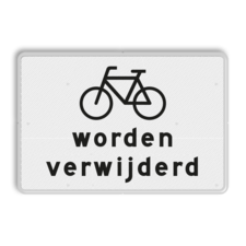 Verkeersbord RVV OB305 - Onderbord - Fietsen worden verwijderd