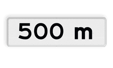 Verkeersbord RVV OB401- meter - Onderbord - Afstands-aanduiding na ... M