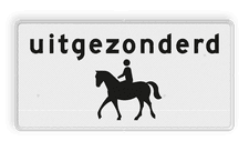 Verkeersbord RVV OB51 - Onderbord - Uitgezonderd ruiters