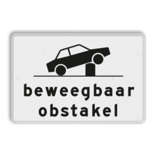 Verkeersbord RVV OB627 - Onderbord - Beweegbaar obstakel