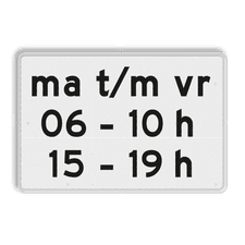 Verkeersbord RVV OB206p2 - Onderbord - Geldt alleen voor periode