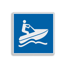 Scheepvaartbord BPR E.24 - Waterscooter toegestaan