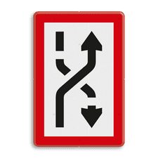 Scheepvaartbord BPR B. 4b - Verplicht zich naar de stuurboordzijde van het vaarwater te begeven