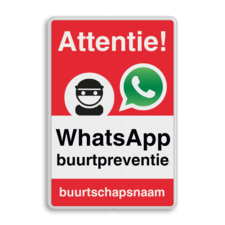 WhatsApp Attentie Buurtpreventie Informatiebord 02 - L209wa-r