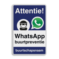 WhatsApp Attentie Buurtpreventie Informatiebord 02 - L209wa-b