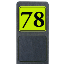 Poteau de numéro de maison avec panneau réfléchissant fluorescent 119x109mm