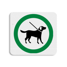 Vlak terreinbord 119x109mm - Pictogram Honden aangelijnd toegestaan