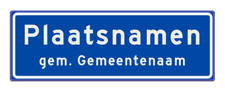 Plaatsnaambord 1540x520 mm RVV H01b