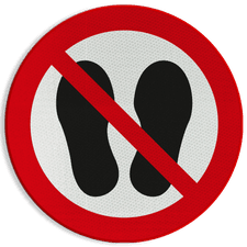 Reflecterende sticker of bord Pictogram P024 - Verboden op te staan
