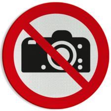 Veiligheidspictogram P029 - Verboden te fotograferen - reflecterend