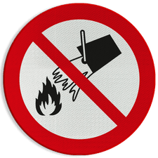Pictogram P011 - Blussen met water verboden