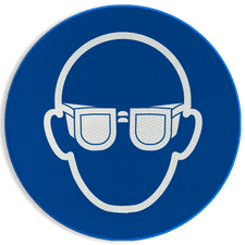 Reflecterende sticker of bord Pictogram M004 - Oogbescherming verplicht