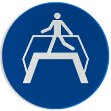 Reflecterende sticker of bord Pictogram M023 - Verplichte oversteekplaats