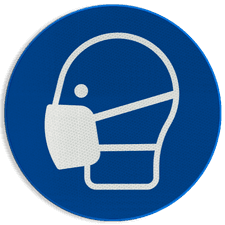 Reflecterende sticker of bord Pictogram M016 - Mondbescherming verplicht