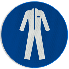 Reflecterende sticker of bord Pictogram M010 - Beschermende werkkleding verplicht