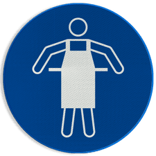 Reflecterende sticker of bord Pictogram M026 - Veiligheidsschort verplicht