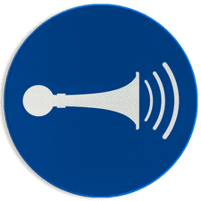 Reflecterende sticker of bord Pictogram M029 - Akoestisch geluidssignaal geven