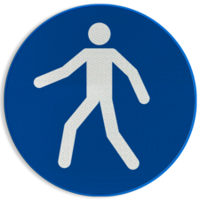 Veiligheidsbord M024 - Verplicht looppad of oversteekplaats voor voetgangers