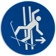 Reflecterende sticker of bord Pictogram M035 - Verlaat het sleepspoor onmiddellijk