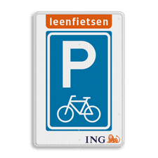 Parkeerbord Parkeren Leenfietsen met logo