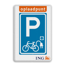 Parkeerbord Oplaadpunt Fietsen met logo