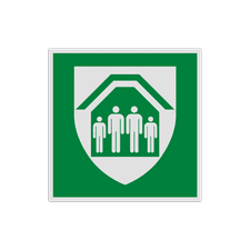 Reflecterende sticker of bord Pictogram E021 - Schuilplaats
